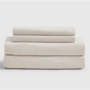 QUINCE Classic Organic Percale Flat Sheet Queen Sand 6322